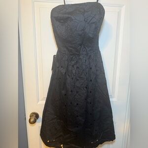 Ann Taylor Sz 6 Black Eyelet Floral Fit & Flare Dress NWT Detachable Straps